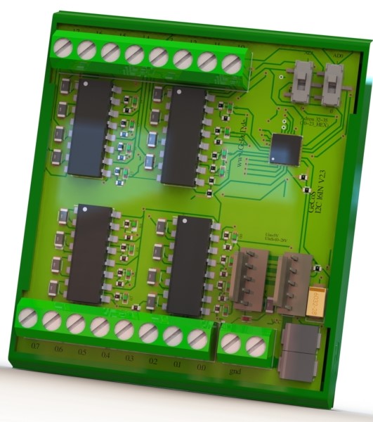 Rendering des GeCoS-I²C-16in-Moduls