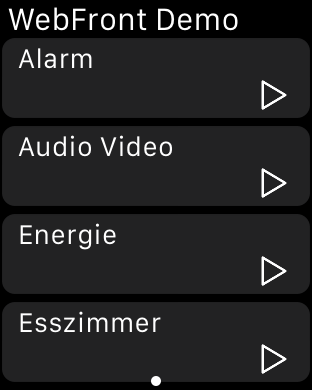 IP-Symcon auf der Apple Watch: WebFront-Demo-Menü